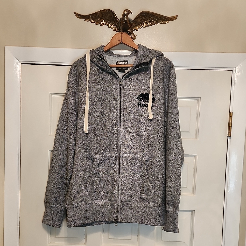 Roots Quality & INTEGRITY ZIP Warm SWEATSHIRT POUCH POCKETS TIE HOODIE